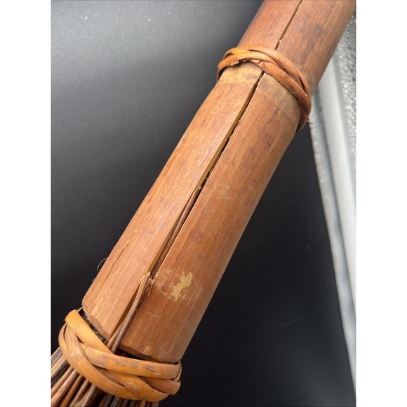 Hearth Broom Natural Straw Craft Whisk Broom Handle 33"  Handmade Cobweb Broom - Picture 3 of 9